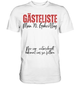 Gästeliste T-Shirt 70 Geburtstag Geschenk Mann,  70 Jahre Geburtstag Gästebuch - Bild 1 von 2