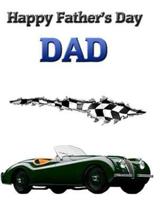 Sports Car XK120 Happy Father's Day A5 Personalised Card pid291 Dad Grandad STEP - Picture 1 of 1