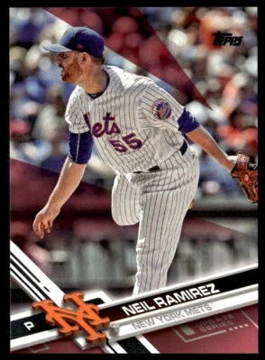 2017 Topps Update US239 Neil Ramirez New York Mets Mother's Day Pink 32/50 - Image 1 of 2