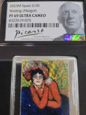 2023 Spain 10euro 1oz 999 Silver Picasso Waiting (Margot)- NGC Proof 69 PF PR - Image 1 of 4