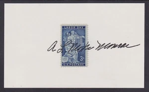 A.L. "Mike" Monroe, Pres. Int'l Painters Union, autograph on Labor Day stamp - Picture 1 of 2