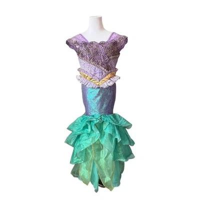 Disney Deluxe Little Mermaid Ariel Costume Halloween Cosplay Pretend 12 Fantasy - Image 1 of 4