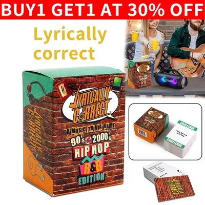 Lyrically Correct 90's & 2000 Hip Hop & R&B Music Trivia Card Game for Friends - Image 1 of 4