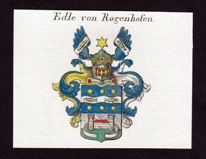 1820 - Rogenhofen Stemma Nobiltà Stemma Araldica Araldica Kupferstich - Foto 1 di 1