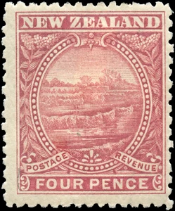 New Zealand Scott #76 No Watermark MH F+ stamp - Bild 1 von 2