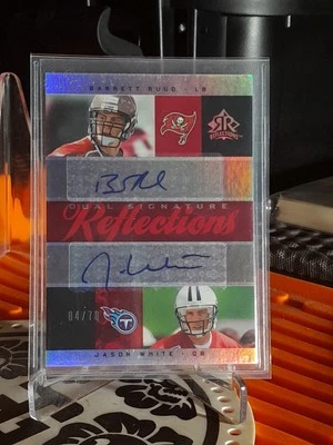 2005 UD Reflections - JASON WHITE  BARRETT RUUD - Dual Autograph OU OKLAHOMA  - Image 1 of 3