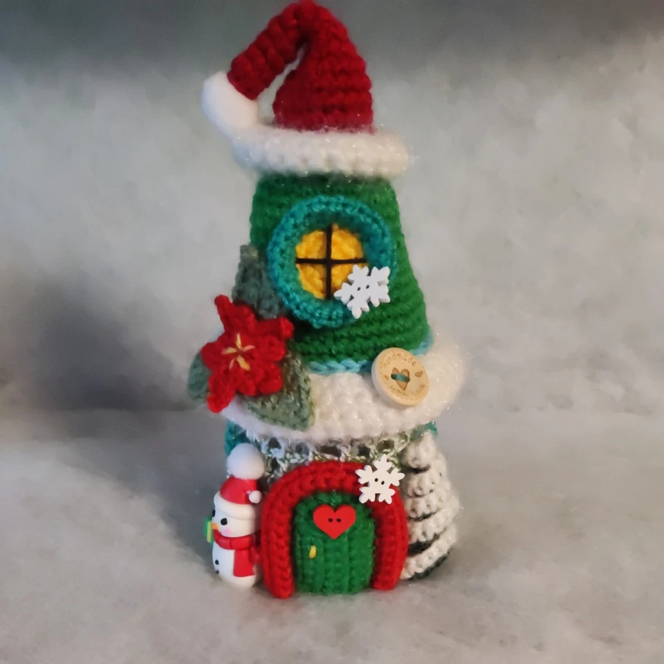 Wichtelhaus, Laterne, Weihnachten, gehäkelt, Handarbeit, neu, Unikat ❄️❄️❄️ - Bild 1 von 4