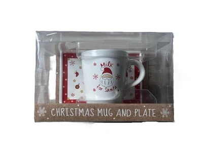 Christmas Mug & Plate Milk For Santa Gift Stocking Filler Mince Pie Plate - Image 1 of 2