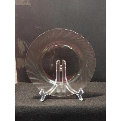 Винтажная РОЗОВАЯ САЛАТНАЯ ТАРЕЛКА ARCOROC 8 дюймов с закрученными краями из розалины - Изображение 1 из 3