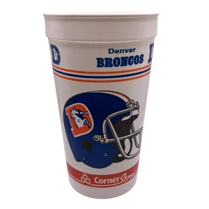 Vintage 1980er Denver Broncos Plastikbecher Eckladen Promo, 7" hoch - Bild 1 von 6