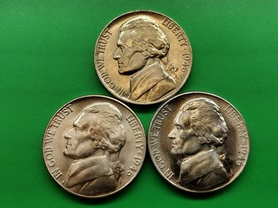 Juego de níquel PDS BU 1946 Jefferson. Monedas reales.  Foto 1 de 4