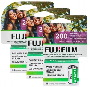 FujiFilm 200 Color Negative Film 35mm Roll Film, 36 Exposures, 3-Pack - Picture 1 of 3