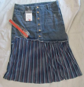 YYF Women's raw Edge denim skirt attatched layer an belt size 3X - Picture 1 of 2