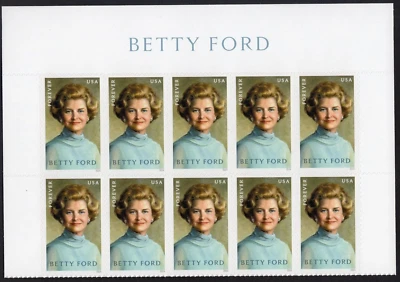 Scott #5852 Betty Ford Title Block of 10 Forever Stamps - MNH UV - Image 1 of 2