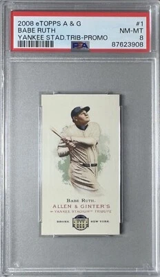 Babe Ruth 2008 Yankee Stadium Tribute eTopps Allen & Ginter PSA 9 National NSCC - Image 1 of 3