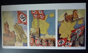 1939 PROPAGANDA PROOF SIMPLE OF 3 CARDS FOR THE REICHSPARTEITAG - Picture 1 of 1