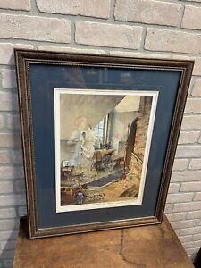 CHARLES PETERSON  "A Stitch in Time"  21" x 25.5" SIGNED & Numbered Print Framed