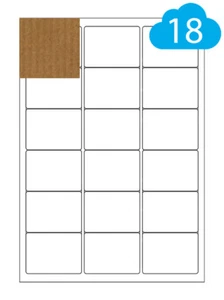 18 braune rechteckige Kraft Papieretiketten pro A4 Blatt Laser Tintenstrahldrucker Aufkleber - Bild 1 von 2