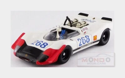 1:43 Best Porsche 908/02 #968 Targa Florio 1969 Redman Attwood White Red BE9666 - Image 1 of 2
