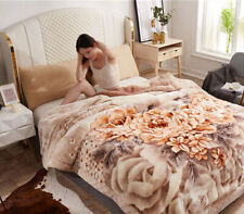Raschel blanket thickening winter bed cover 2 PLY floral pattern warmful sheet