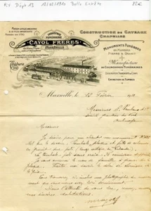 Dépt 13 - Marseille - Belle Entête Cayol Industrie Funéraire (Fondée 1790) 1910 - Picture 1 of 1