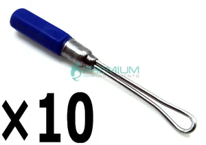 10× Medical Ear Cleaner Wax Remover Ear Pick 6cm Veterinary Blue Curettes - Picture 1 of 4