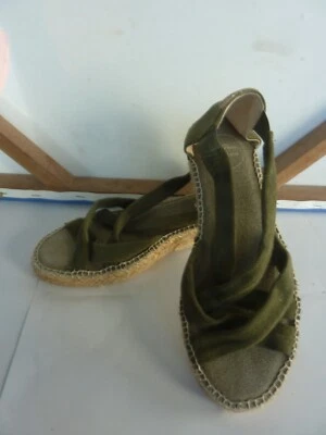 TONI PONS ORIGINS ALPARGATA DE CUERO OLIVA CON TIRAS PARA MUJER TALLA EU 37 NUEVA SIN CAJA Foto 1 de 4