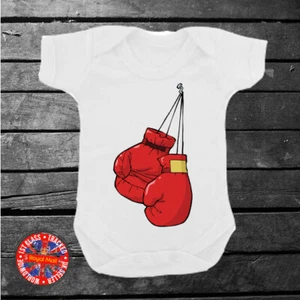 Boxing Gloves Babygrow Romper Sports Gift Boys Girls Gym Cute - Picture 1 of 1