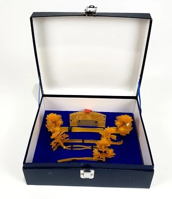 Juego de 4 accesorios para el cabello vintage japonés Kanzashi Foto 1 de 4