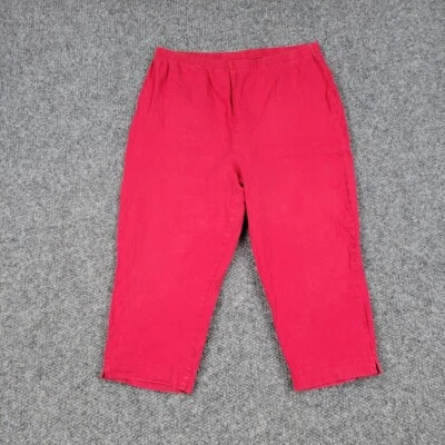 Just My Size Pants Womens 22/24 Red Coral Elastic Waist Pull On Capri 35x21* - Image 1 of 4
