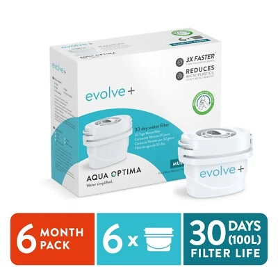 Aqua Optima Evolve+ Water Filter - Pack of 6 - Image 1 of 4
