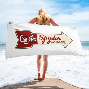 Can-Am Spyder Garage Retro Beach Towel - Picture 1 of 1