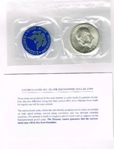 1972 S Ike Eisenhower Silver Dollar Brilliant Uncirculated Blue Pack 40% Silver - Picture 1 of 1