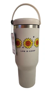 LIFE IS GOOD 40 OZ EDELSTAHL ISOLIERTER BECHER TASSE NOMADE SONNENBLUMEN/NEU MIT ETIKETT! - Bild 1 von 4