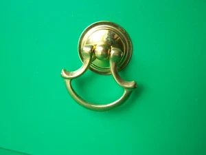 Small Brass Knob Furniture Bow Pull Cabinet Bow Pull Jewelry Box Pull Bin Pull - Picture 1 of 5