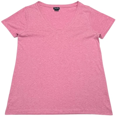 Espléndida Camiseta Para Mujer (S) Rosa Brezo Cuello en V Camiseta Manga Corta Tejida Prenda para el torso Informal Foto 1 de 4