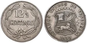 Venezuela - 12 1/2 Centimos 1896-1969 Y#28-30 - Varios Añadas - Imagen 1 de 10