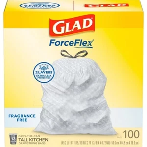 Glad ForceFlex Drawstring Fragrance Free Trash Bags - 13gal/100ct - Picture 1 of 5