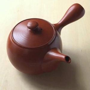 Tokoname Ware Japanese Teapot Kyusu Large 540ml Earthen Redish Brown Shu - Picture 1 of 4