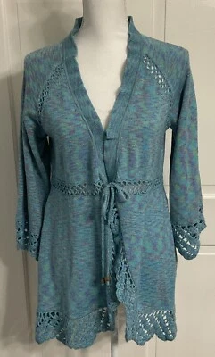 RXB Nordstrom Suéter Abierto Cárdigan Corbata Cintura Mangas Campana Volantes Grandes Foto 1 de 4