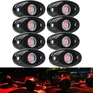 8PCS Underglow RED LED Rock Lights Neon 8Pods LED Light Off Road UTE ATV Boat  - Picture 1 of 12
