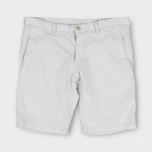 Zara Man Men’s White Paisley Chino Shorts Size 32 Casual Flat Front - Picture 1 of 6