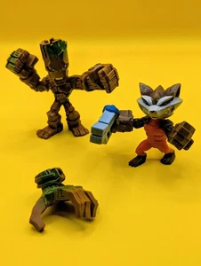 Marvel Super Hero Micro Masher 2” Figures Groot & Rocket Raccoon Hasbro - Picture 1 of 3