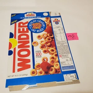 Ralston Wonder Bread Cereal Box 1991 Vintage Crunchy Graham Oat Rings Cheerios 2 - Picture 1 of 24