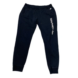 Nike Pants USATF Black Spellout Sweatpants Joggers Sz L 589317-010 Drawstring - Photo 1 sur 7