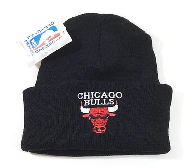 1990's Chicago Bulls Logo 7 NBA Vintage Winter Beanie Hat Black NOS - Image 1 of 2