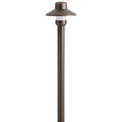 Kichler 15506 Brass Single Light 4-1/4"H Outdoor Post Light - Image 1 of 4
