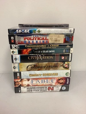 Lote de 10 Misc. Juegos de CD/DVD-ROM para PC: Civilization, Battlefield, Fable y más Foto 1 de 4