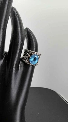 Anillo EFFY 925 Laguna Plata Esterlina Topacio Azul, 5.70 TCW Talla 5.5 Foto 1 de 4