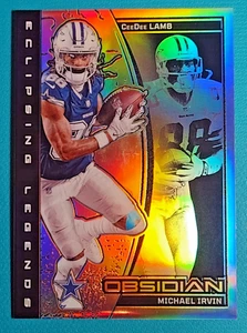 2024 Panini Obsidian CeeDee Lamb Michael Irvin Legends Silver PRIZM SP #45/99 - Picture 1 of 3